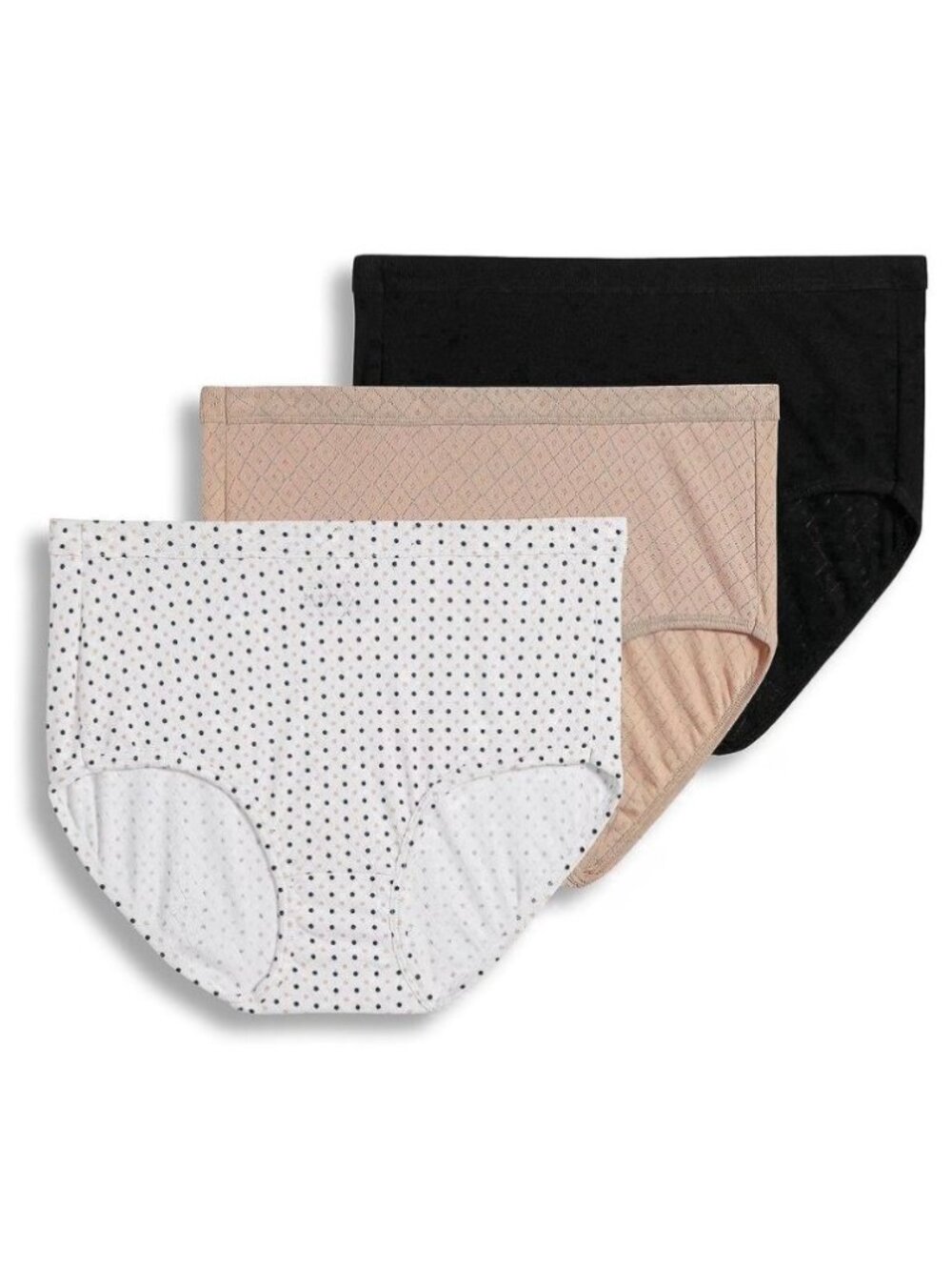 Jockey Elance Breathe Cotton French Cut Panties Size 10 Basics/Dot Set of 5 NWT